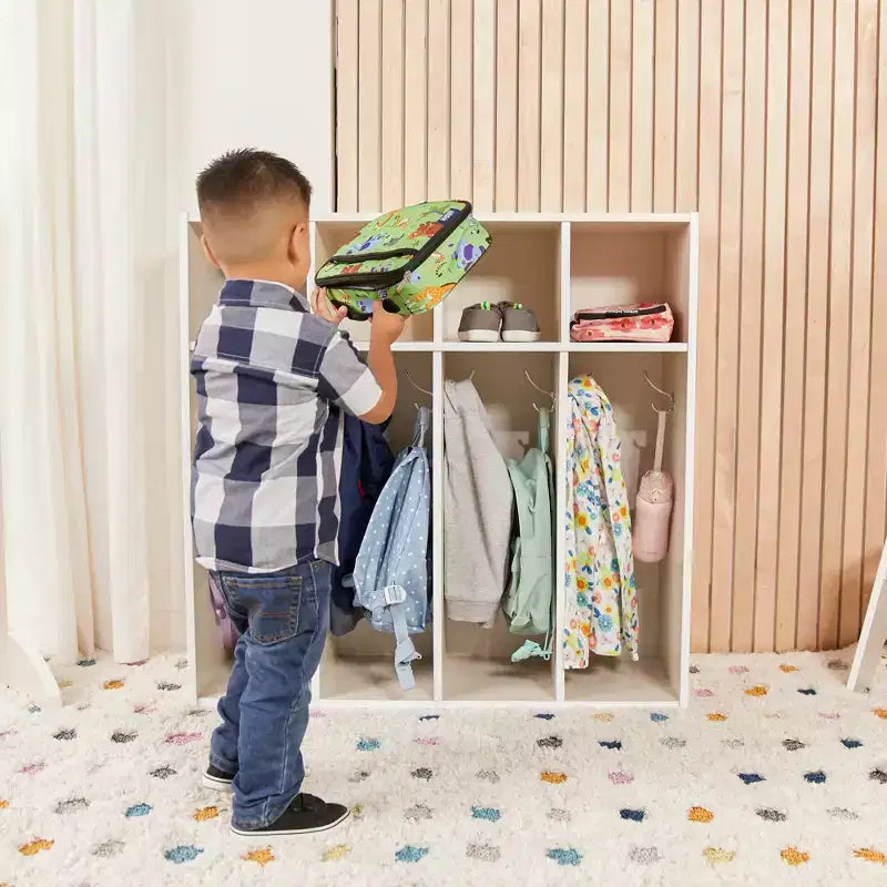 ECR4Kids Streamline 4-Section Toddler Coat Locker with Cubby Storage, Kids Furniture