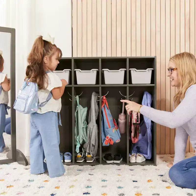 ECR4Kids Streamline 4-Section Toddler Coat Locker with Cubby Storage, Kids Furniture