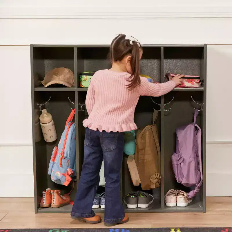 ECR4Kids Streamline 4-Section Toddler Coat Locker with Cubby Storage, Kids Furniture