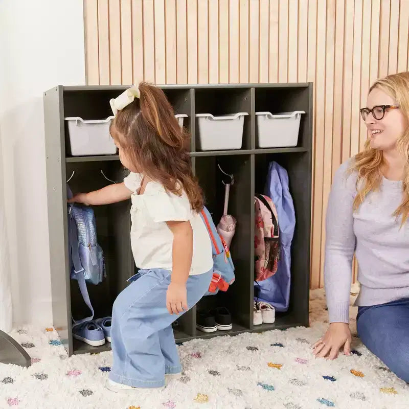 ECR4Kids Streamline 4-Section Toddler Coat Locker with Cubby Storage, Kids Furniture