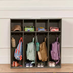 ECR4Kids Streamline 4-Section Toddler Coat Locker with Cubby Storage, Kids Furniture
