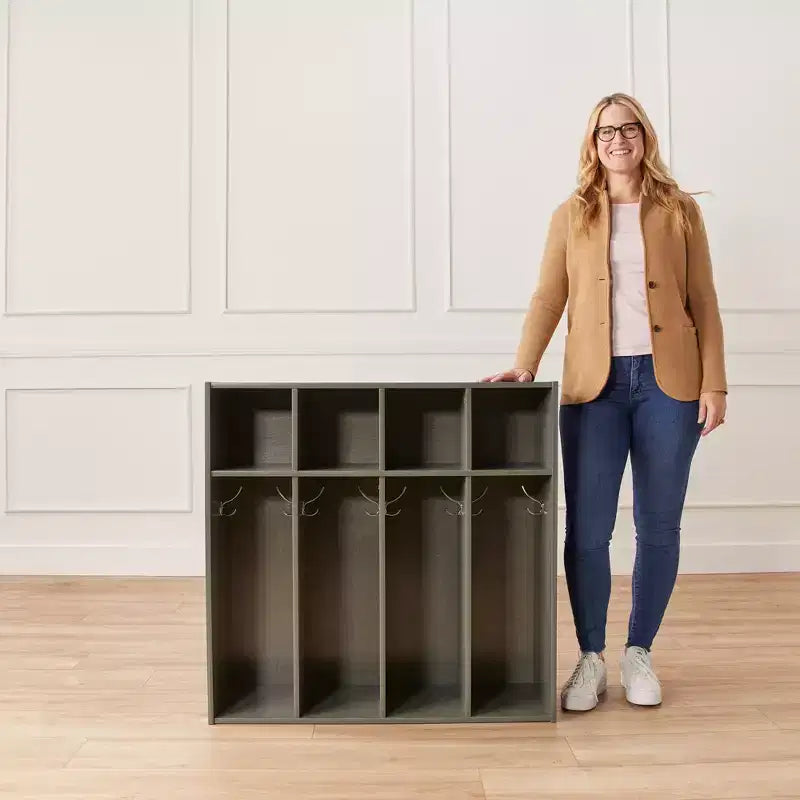 ECR4Kids Streamline 4-Section Toddler Coat Locker with Cubby Storage, Kids Furniture