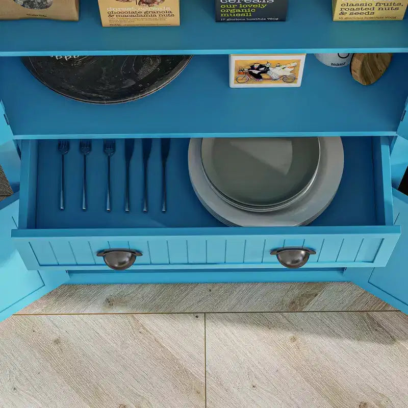 HOMCOM Mobile Dispensa da Cucina Autoportante Tradizionale 72" con Ante e 3 Ripiani Regolabili