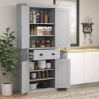 HOMCOM Mobile Dispensa da Cucina Autoportante Tradizionale 72" con Ante e 3 Ripiani Regolabili