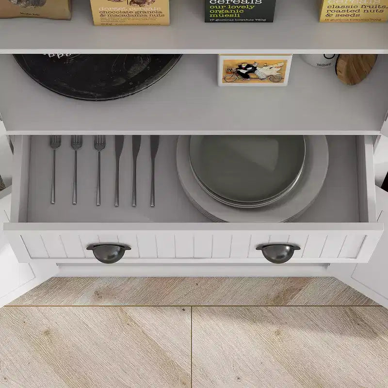 HOMCOM Mobile Dispensa da Cucina Autoportante Tradizionale 72" con Ante e 3 Ripiani Regolabili