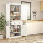 HOMCOM Mobile Dispensa da Cucina Autoportante Tradizionale 72" con Ante e 3 Ripiani Regolabili