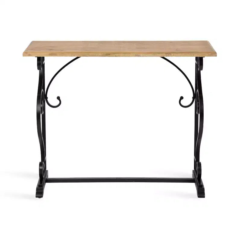 Kate and Laurel Wyldwood Rectangle Wood Console Table, 13x36x30, Black