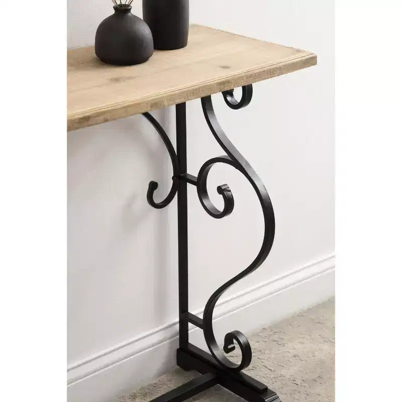 Consolle rettangolare Kate and Laurel Wyldwood in legno, 13x36x30, nera