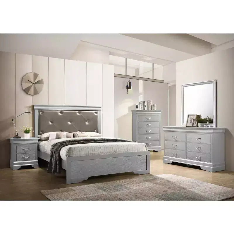 Passion Furniture Lorana and Full Panel Beds