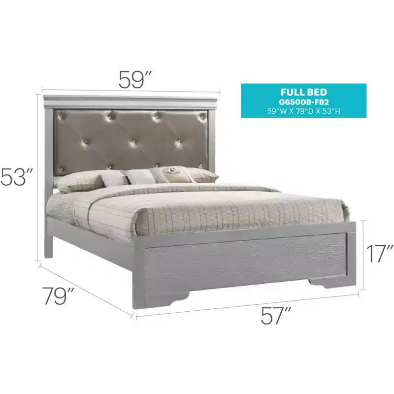 Passion Furniture Lorana and Full Panel Beds