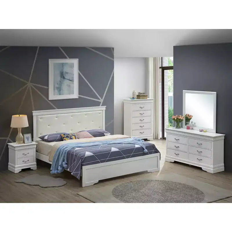 Passion Furniture Lorana and Full Panel Beds