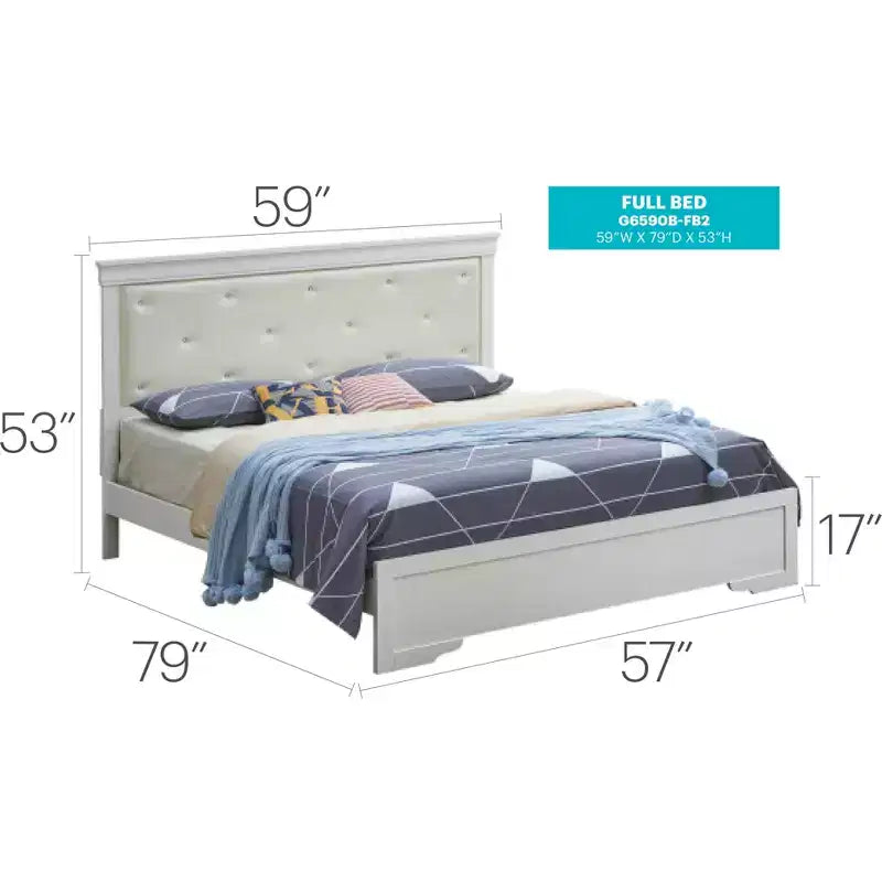 Passion Furniture Lorana and Full Panel Beds