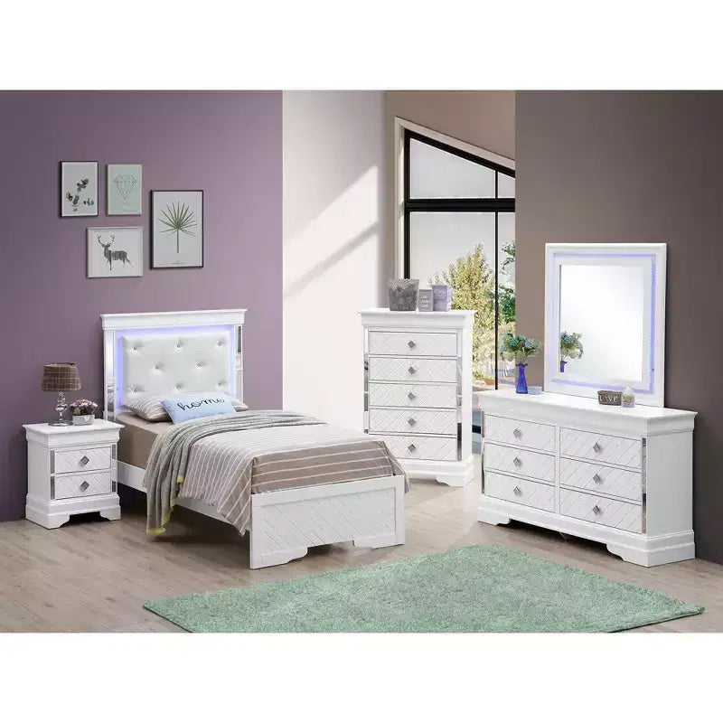 Passion Furniture Verona and Twin Panel Beds