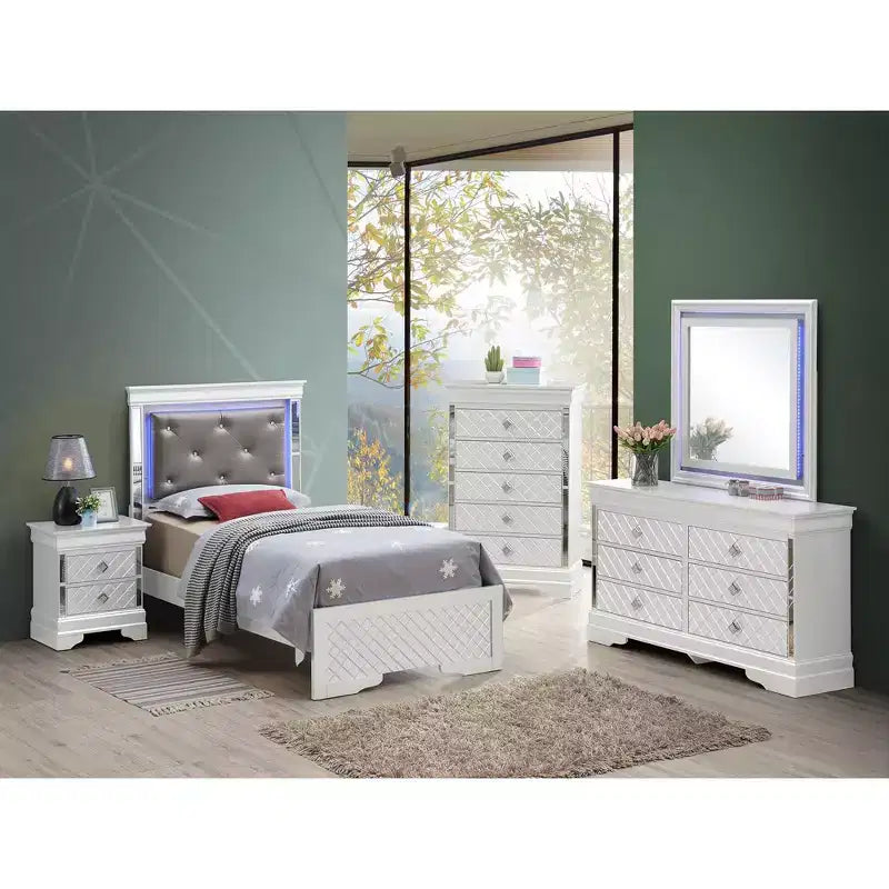 Passion Furniture Verona and Twin Panel Beds