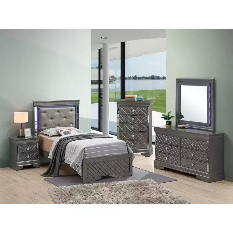 Passion Furniture Verona and Twin Panel Beds