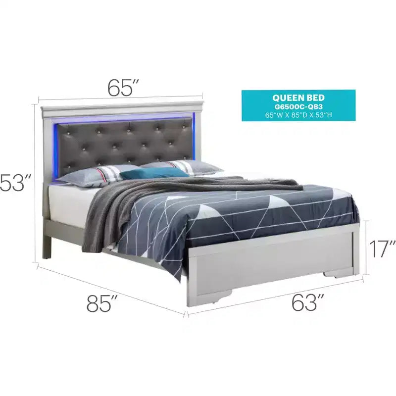 Passion Furniture Lorana and Queen Panel Beds
