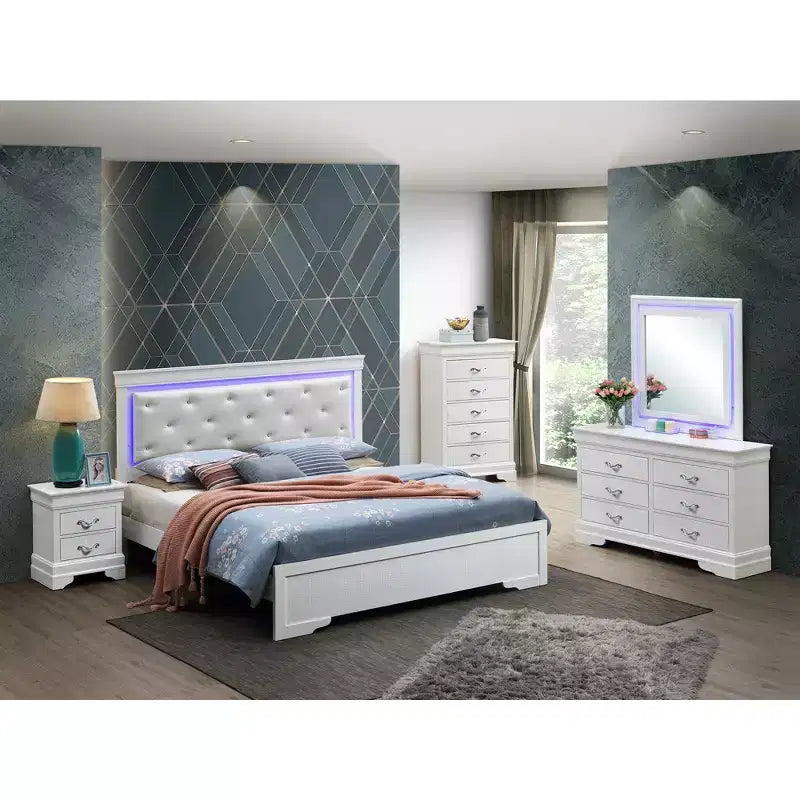 Passion Furniture Lorana and Queen Panel Beds