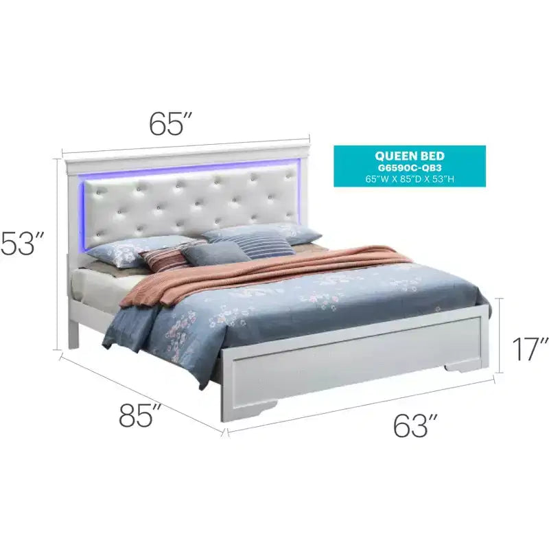 Passion Furniture Lorana and Queen Panel Beds