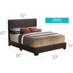 Passion Furniture Aaron Upholstered Full Panel Bed