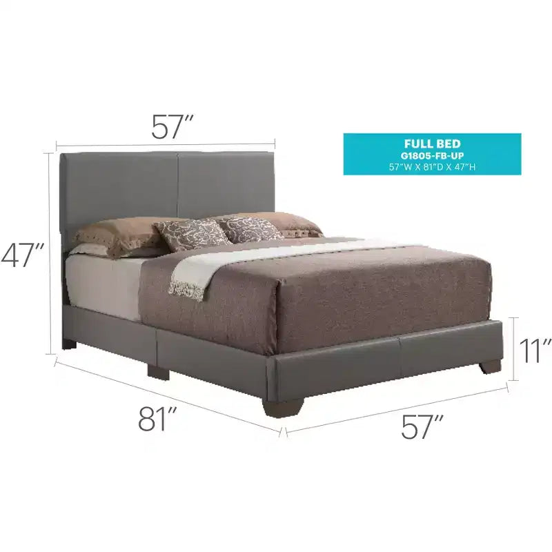 Passion Furniture Aaron Upholstered Full Panel Bed