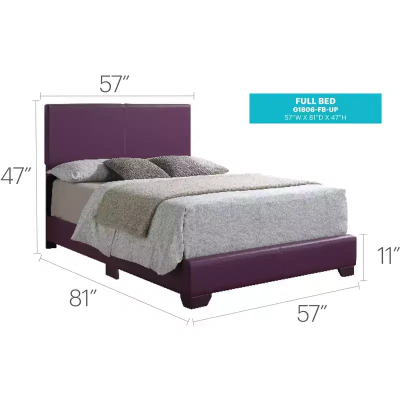 Passion Furniture Aaron Upholstered Full Panel Bed