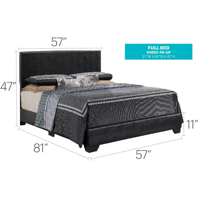 Passion Furniture Aaron Upholstered Full Panel Bed