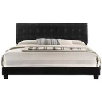 Passion Furniture Caldwell Faux Leather Button Tufted King Panel Bed
