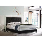 Passion Furniture Caldwell Faux Leather Button Tufted King Panel Bed