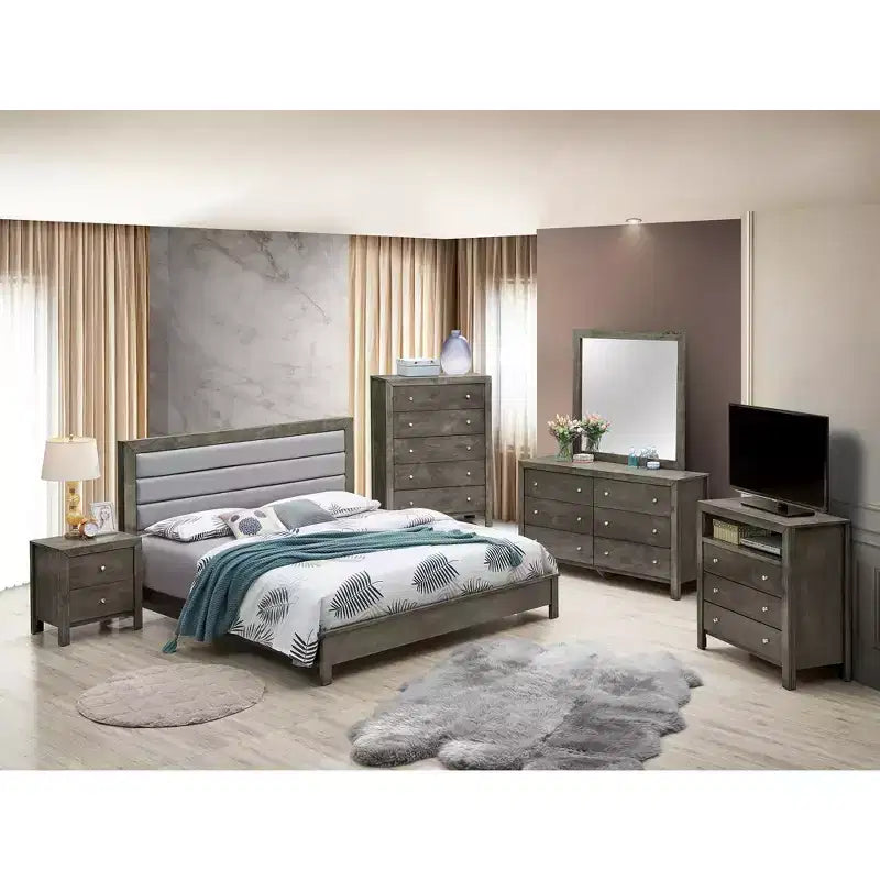 Passion Furniture Burlington Upholstered King Panel Bed