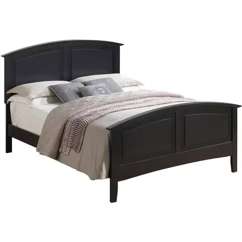 Passion Furniture Hammond Full Panel Bed with Curved Top Rail