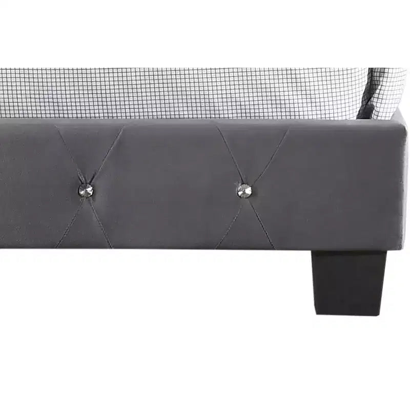 Passion Furniture Suffolk Tufted Velvet Upholstered King Panel Bed