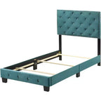 Passion Furniture Suffolk Tufted Velvet Upholstered King Panel Bed