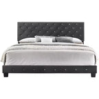 Passion Furniture Suffolk Tufted Velvet Upholstered King Panel Bed