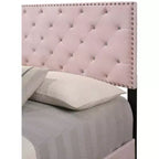 Passion Furniture Suffolk Tufted Velvet Upholstered King Panel Bed