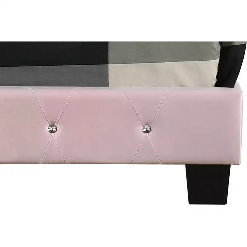 Passion Furniture Suffolk Tufted Velvet Upholstered King Panel Bed