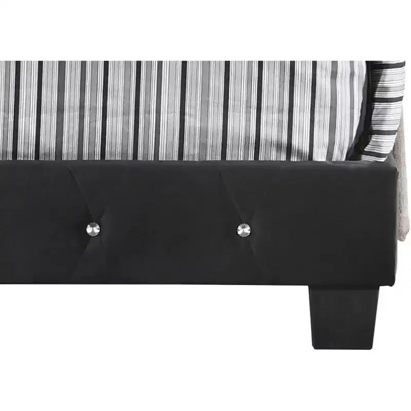 Passion Furniture Suffolk Tufted Velvet Upholstered King Panel Bed