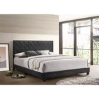 Passion Furniture Suffolk Tufted Velvet Upholstered King Panel Bed