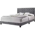 Passion Furniture Suffolk Tufted Velvet Upholstered King Panel Bed