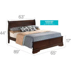 Passion Furniture Letto matrimoniale Louis Philippe con pannelli