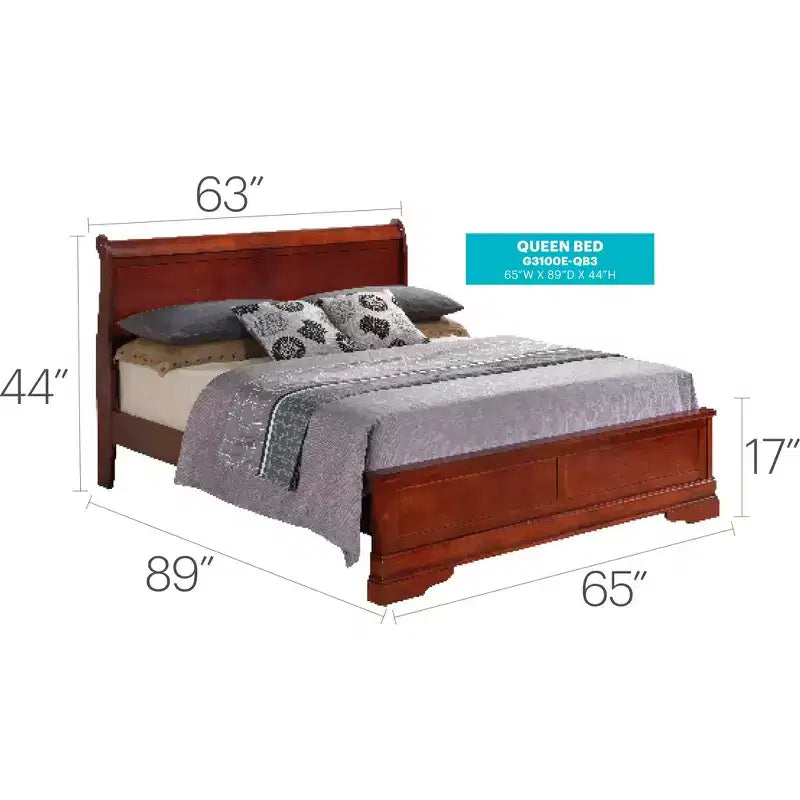 Passion Furniture Letto matrimoniale Louis Philippe con pannelli