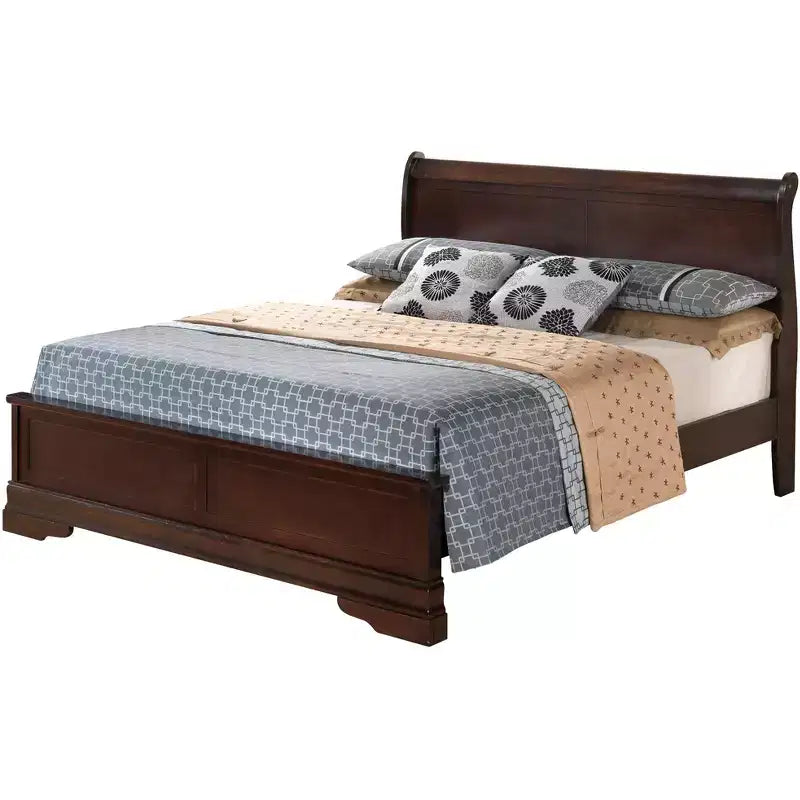 Passion Furniture Letto matrimoniale Louis Philippe con pannelli