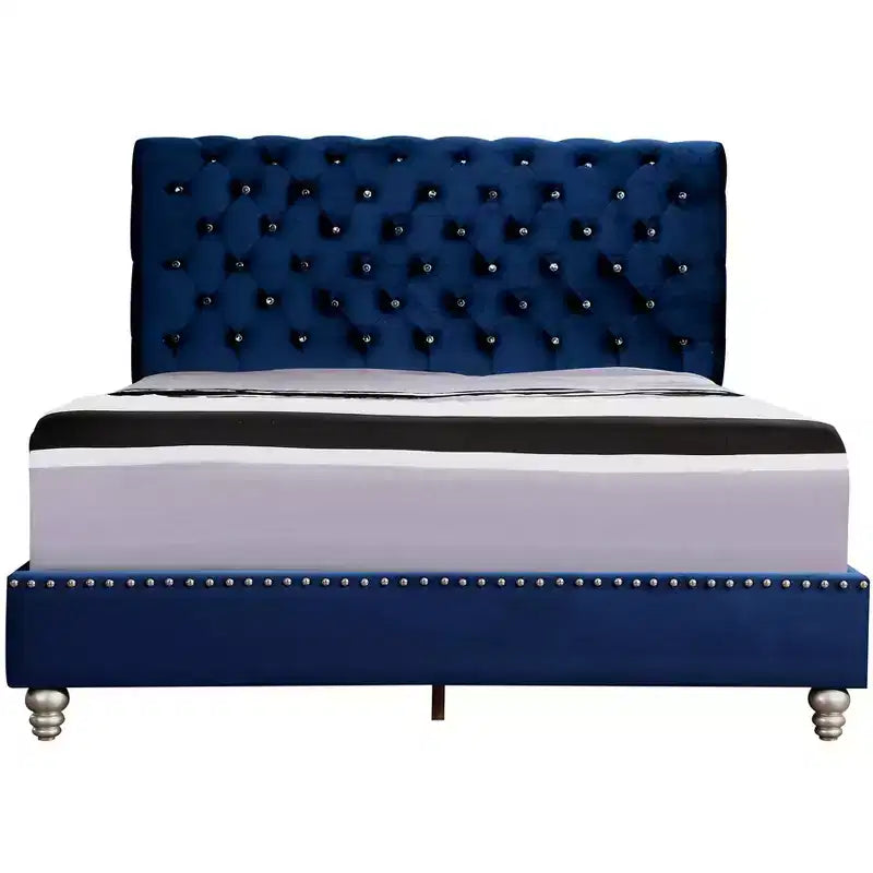 Passion Furniture Maxx Tufted Upholstered Full Panel Bed