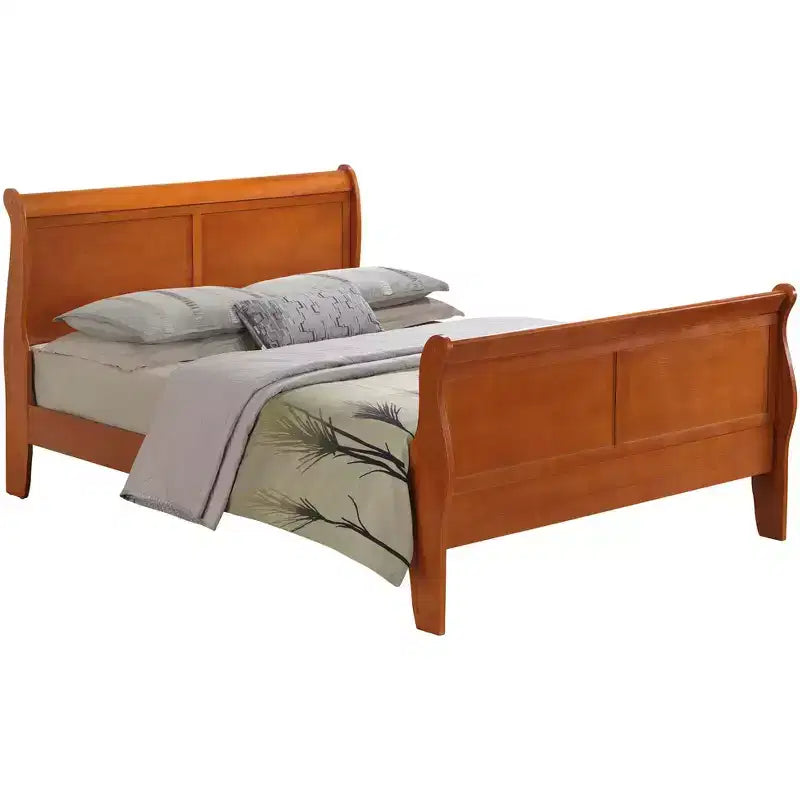 Letto a slitta Passion Furniture Louis Philippe Queen con pediera alta