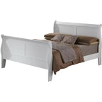 Letto a slitta Passion Furniture Louis Philippe Queen con pediera alta