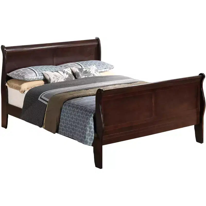Letto a slitta Passion Furniture Louis Philippe Queen con pediera alta