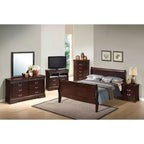 Letto a slitta Passion Furniture Louis Philippe Queen con pediera alta