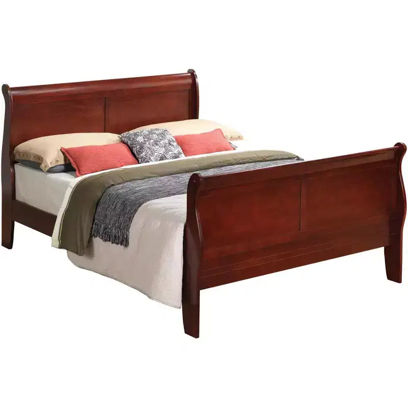 Letto a slitta Passion Furniture Louis Philippe Queen con pediera alta