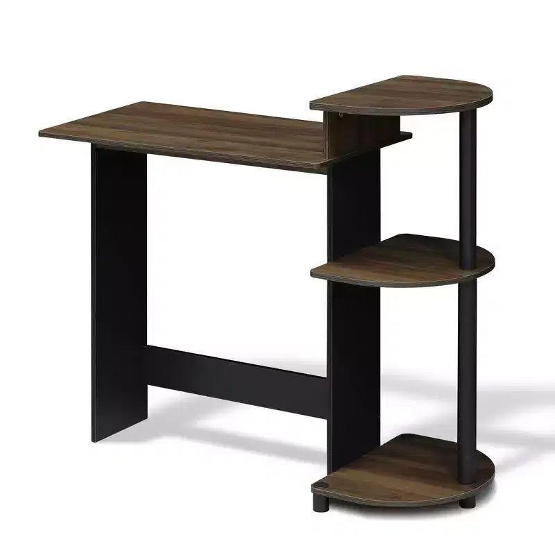 Furinno Modern Compact Computer Desk Writing Study Home Office Corner Desk with Storage Shelves
