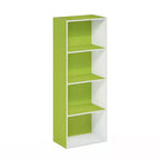 Furinno 4-Tier Open Bookcase 4-Cube Display Cabinet Floor Standing Storage Shelves Bookcase