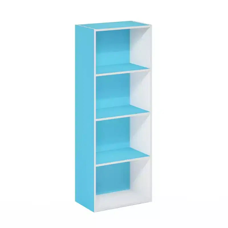 Furinno 4-Tier Open Bookcase 4-Cube Display Cabinet Floor Standing Storage Shelves Bookcase